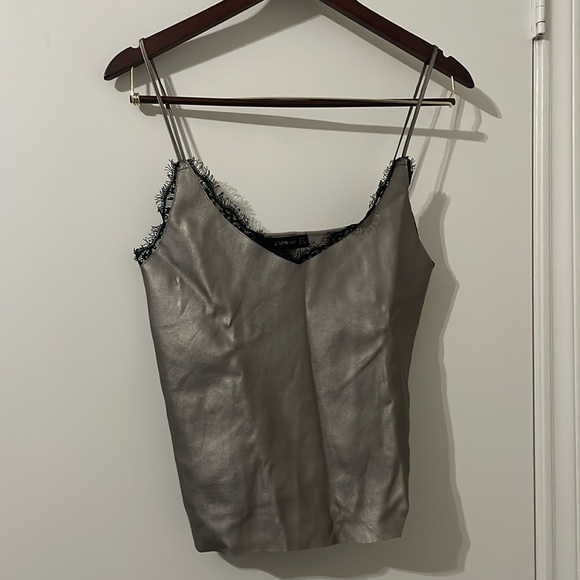 Zara Metallic Gold Camisole with Black Accents Size S - Picture 2 of 10